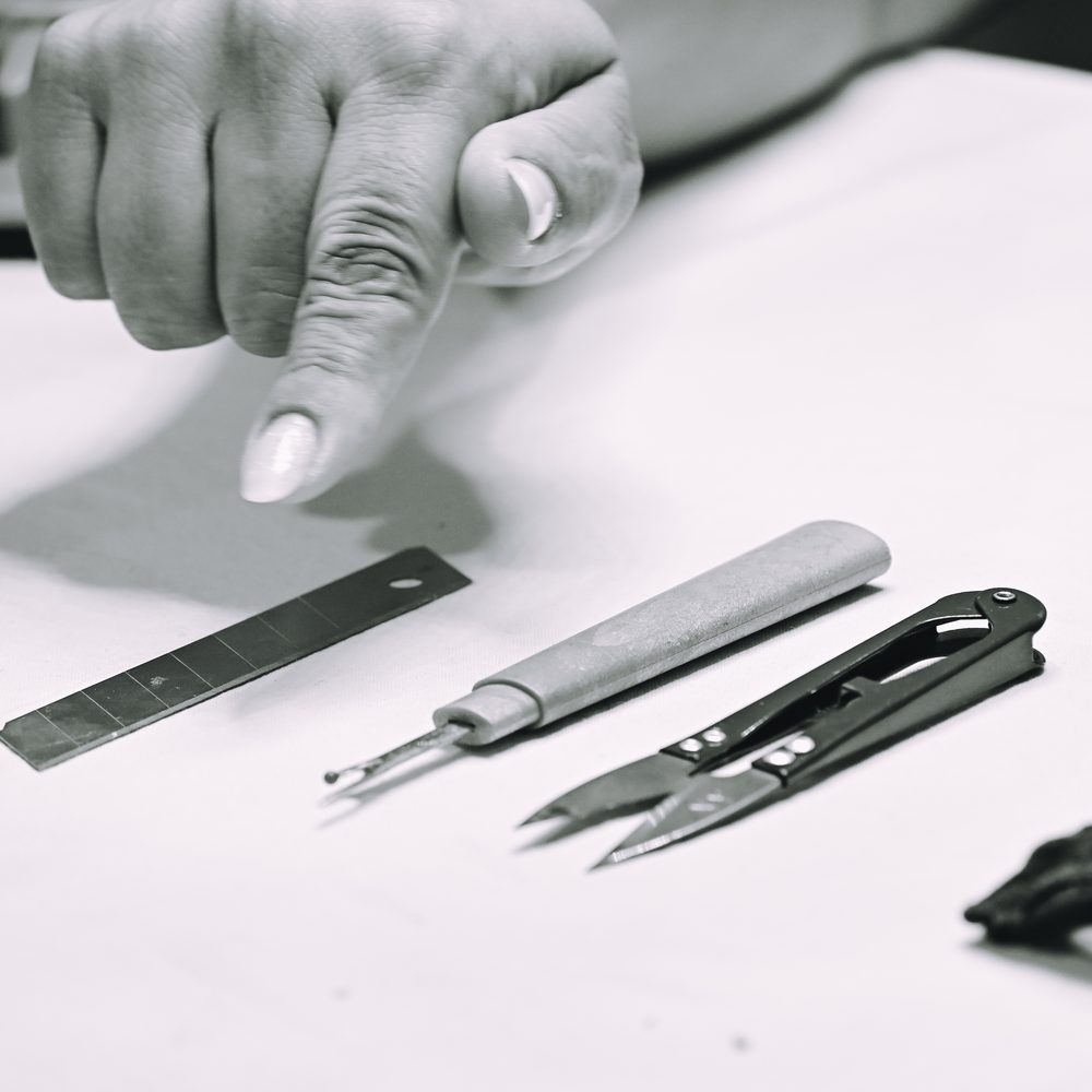 Materiais sobre a mesa